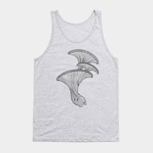 Oyster Mushroom Black Lineart Tank Top